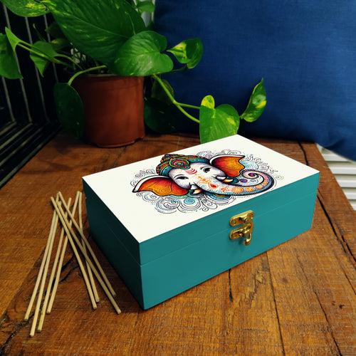 Teal Ganesh Gift Box 8x5