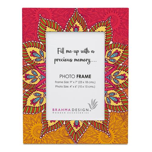 Orange Mandala Photo Frame 9x7