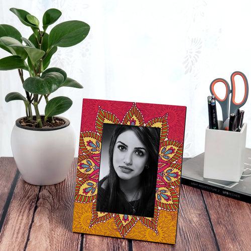 Orange Mandala Photo Frame 9x7