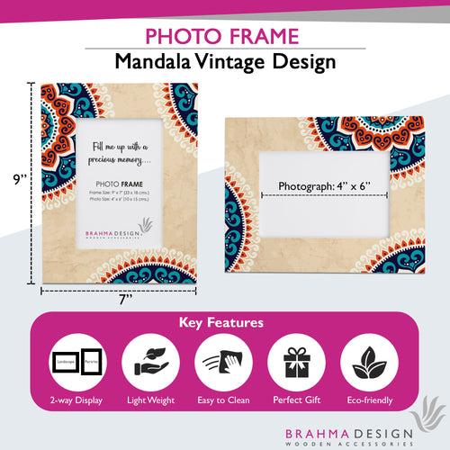 Mandala Vintage Photo Frame 9x7