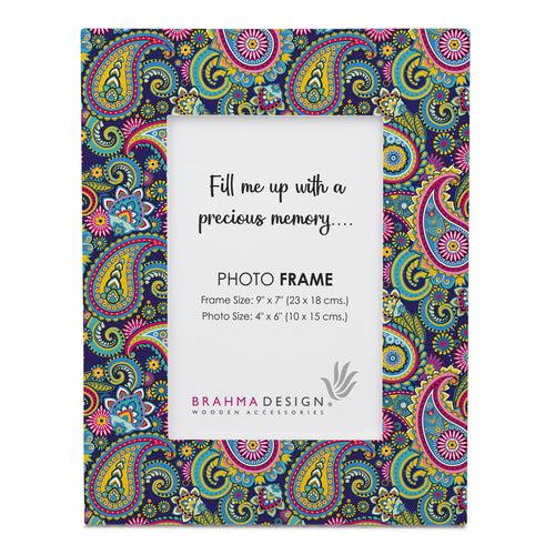 Blue Paisley Photo Frame 9x7