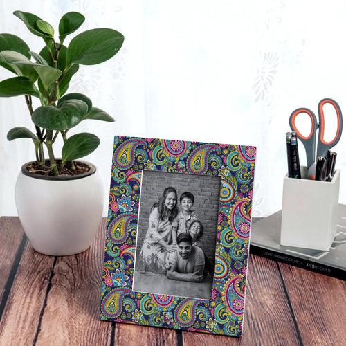 Blue Paisley Photo Frame 9x7