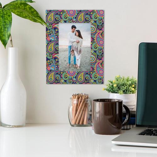 Blue Paisley Photo Frame 9x7