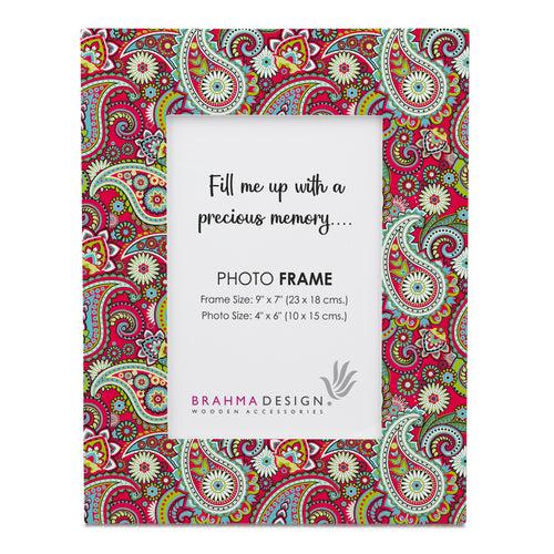 Pink Paisley Photo Frame 9x7