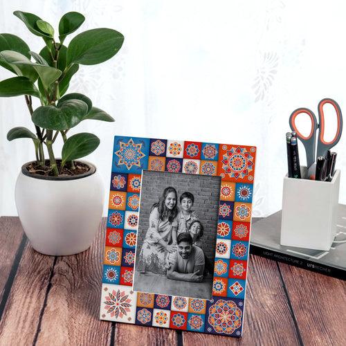 Floral Tiles Photo Frame 9x7