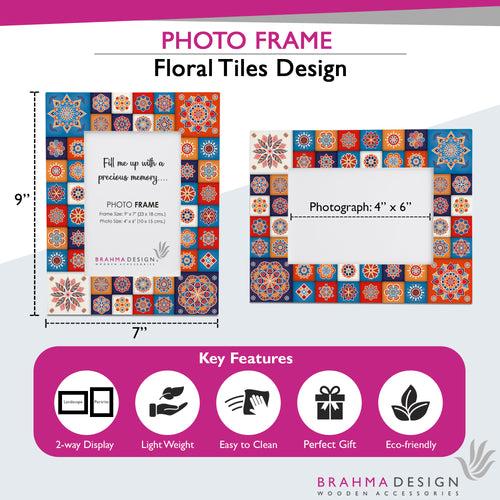 Floral Tiles Photo Frame 9x7