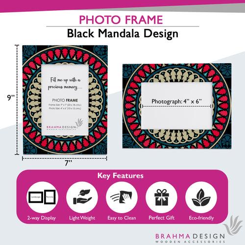 Black Mandala Photo Frame 9x7