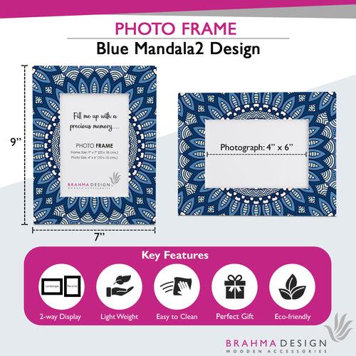 Blue Mandala 2 Photo Frame 9x7