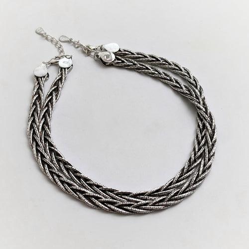 Braided silver anklets