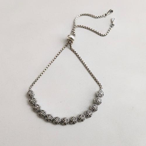 Adjustable marcasite bracelet