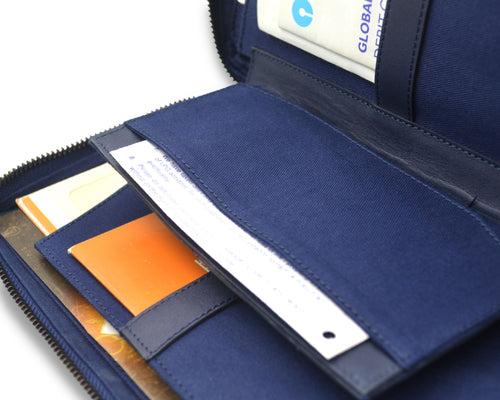 Bank Organiser - Blue (Full Leather)