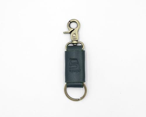 Compact Army Green set (Compact Zipper Wallet - Army Green + Leather Key Loop - Army Green)