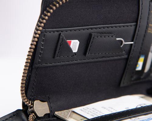 Compact Zipper Wallet - BLACK