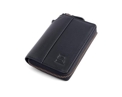 Compact Zipper Wallet - BLACK