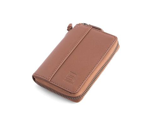 (Compact Zipper Wallet + Mini Wallet - Tan)