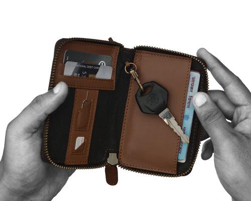 Zipper Set (Compact Zipper Wallet - Tan + MOD Phone Wallet - Tan)