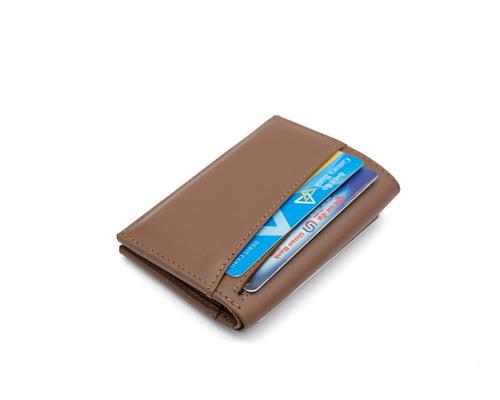 (Compact Zipper Wallet + Mini Wallet - Tan)