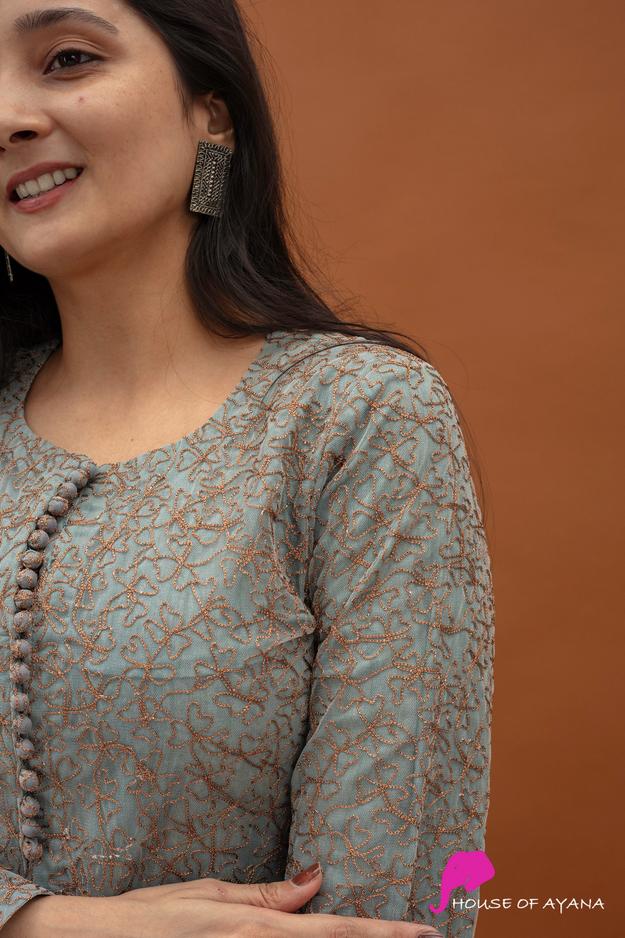 Star Gaze Embroidered Kurti