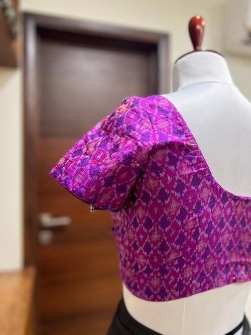 Purple Ikat RawSilk Blouse