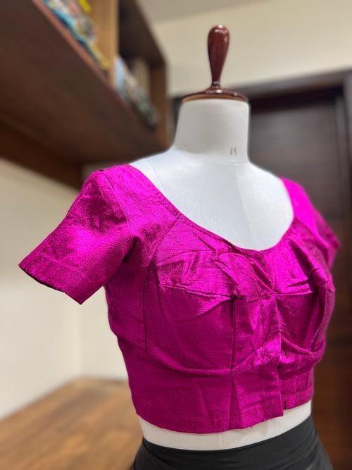 Magenta Rawsilk Blouse