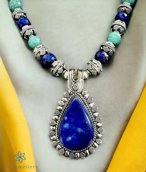 The Idish Silver Lapis & Turquoise Gemstone Necklace