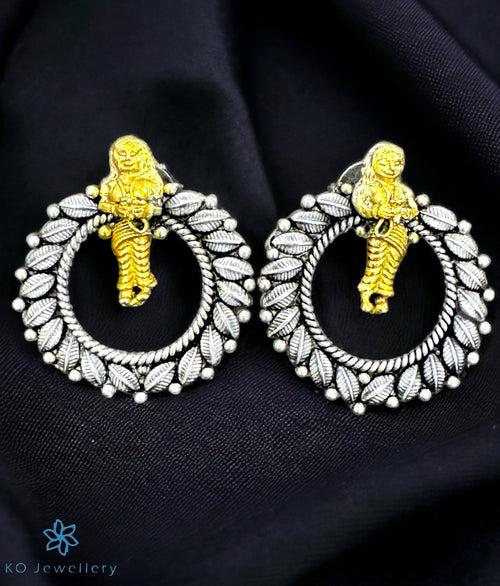 The Nartaki Antique Silver Earrings (Two-Tone)