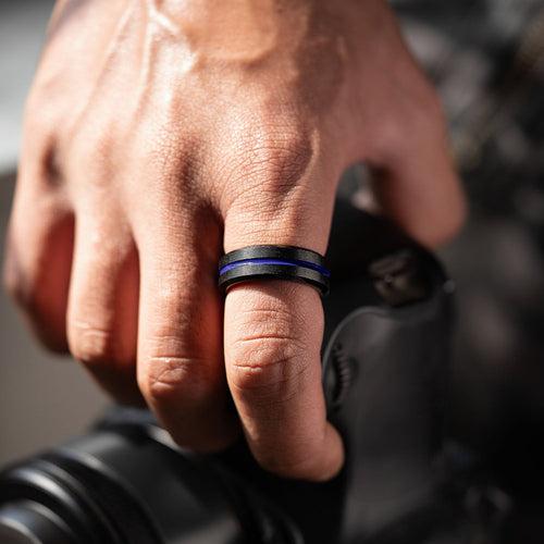 Black Tron Purple Streak Ring