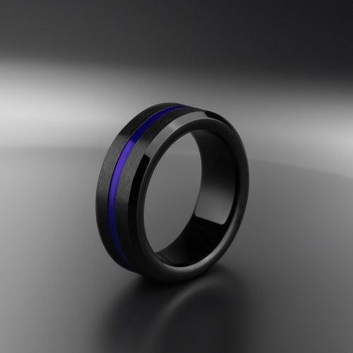 Black Tron Purple Streak Ring