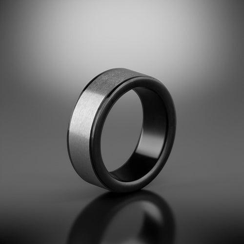 Silver On Black Felix Ring