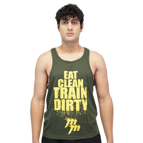 Muscle Mantra Gym Stringer Eat Clean Train Dirty