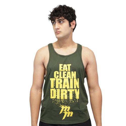 Muscle Mantra Gym Stringer Eat Clean Train Dirty