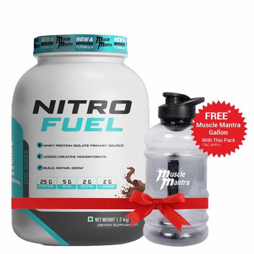 Muscle Mantra Nitrofuel Lean Whey Muscle Builder + Free Gallon Bottle