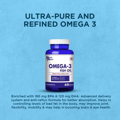 Muscle Mantra Omega-3 1000mg -60 Softgel Capsules