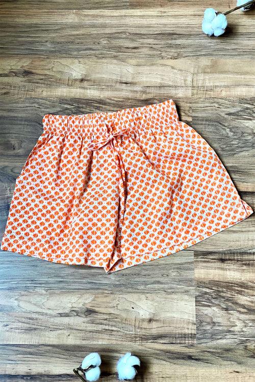 Women's Cotton Shorts Combo (Pack of 2) - Tiffani Orange and Green