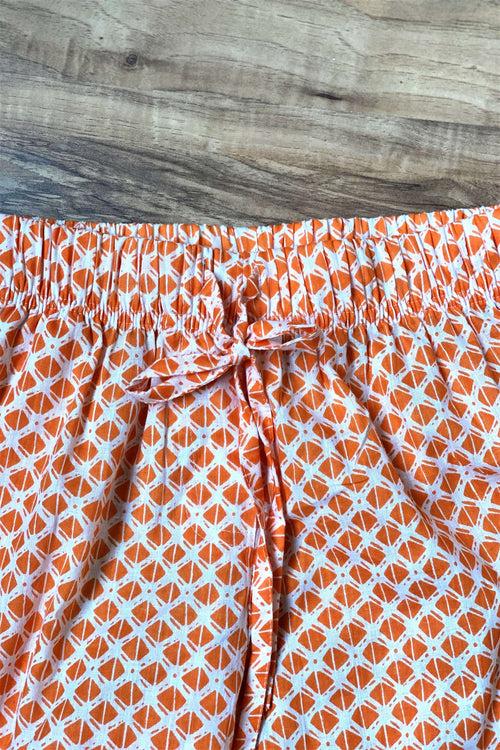 Women's Cotton Shorts Combo (Pack of 2) - Tiffani Orange and Green