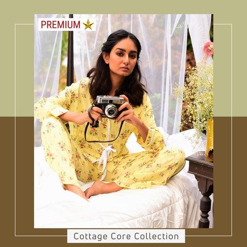 Women's CottageCore Modal Long PJ Set - Butter