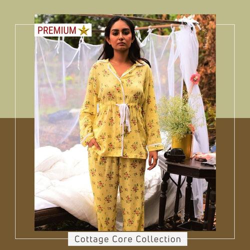 Women's CottageCore Modal Long PJ Set - Butter