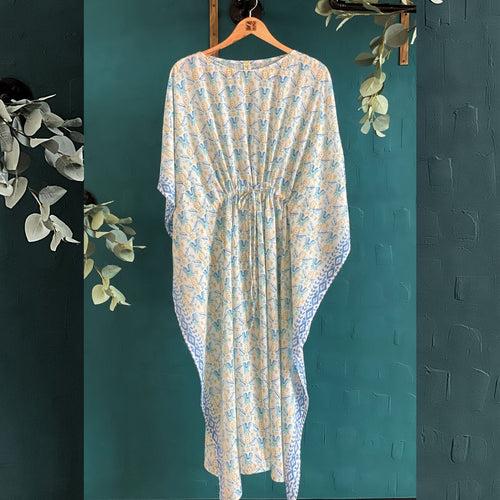 Cotton Long Kaftan - Andoros Pastel