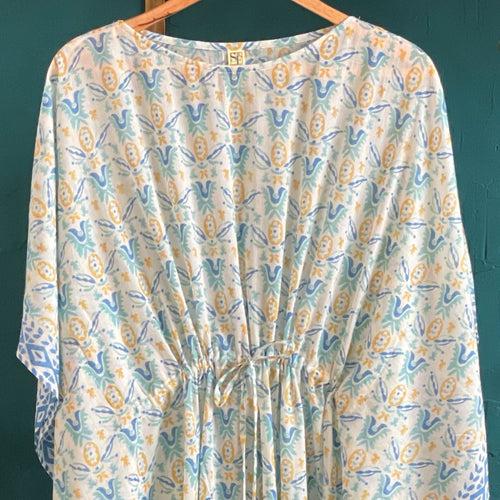 Cotton Long Kaftan - Andoros Pastel