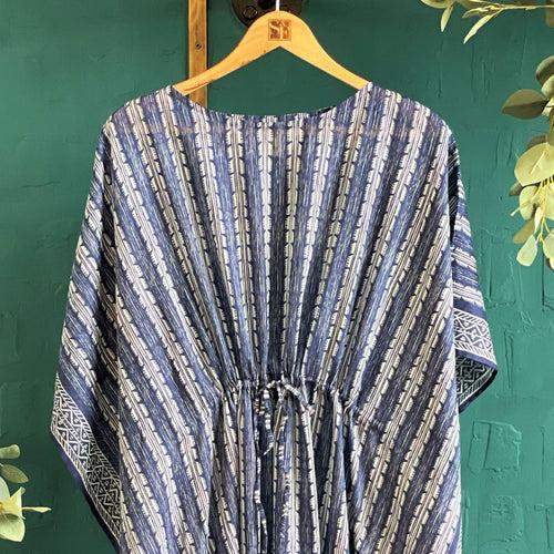 Cotton Long Kaftan - IOS NAVY