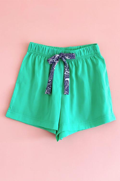 Women's Crepe Shorts Combo (Pack of 2) - Azuchi Blue and Mint