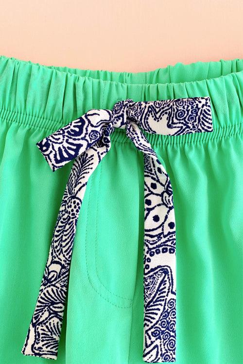 Women's Crepe Shorts Combo (Pack of 2) - Azuchi Blue and Mint