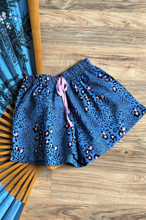 Women's Cotton Shorts Combo (Pack of 2) - Leopard Blue-Bamboo