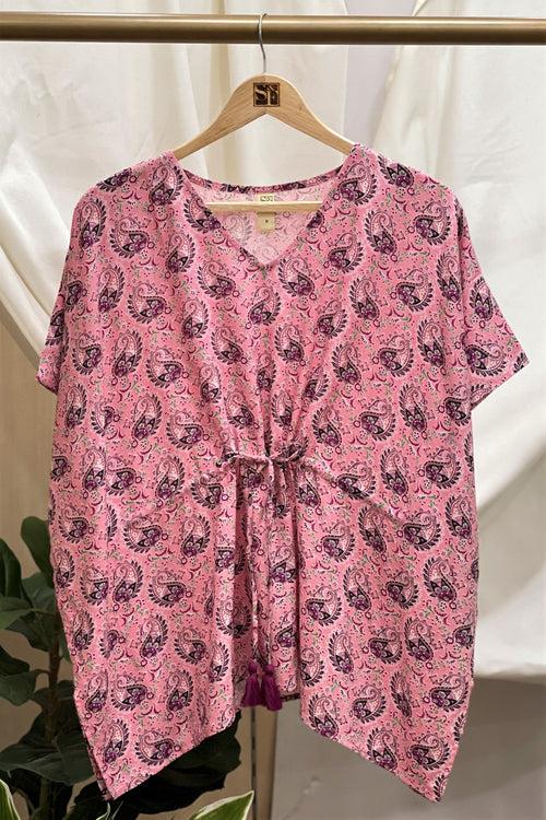 Women's Kaftan Co-Ord Set - Fes Pink