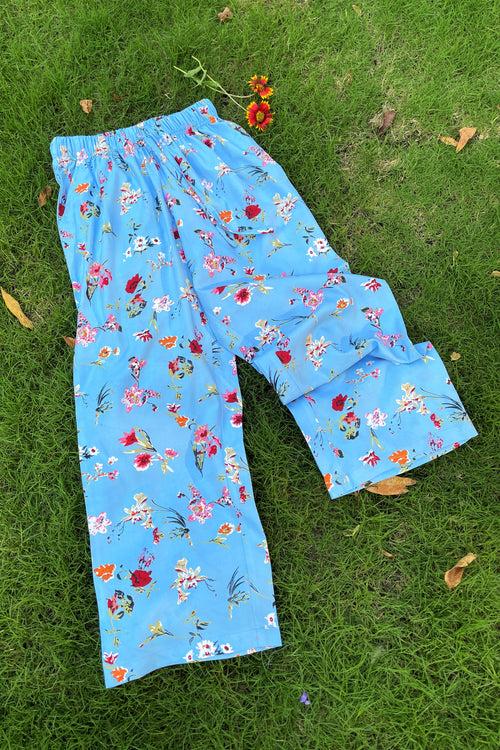 Women's Printed Ankle Length Pyjama Combo (Pack of 2) - Thyme