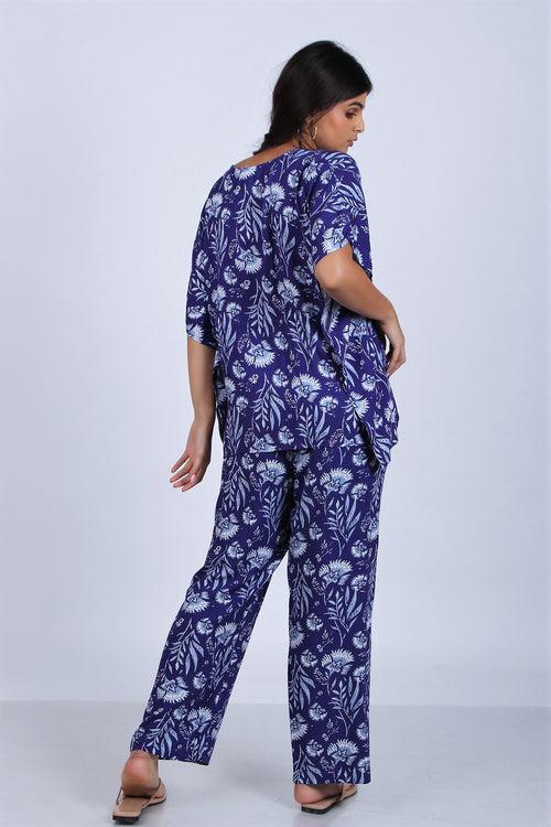 Women's Two - Mile Kaftan Co-Ord Set - Moroccan Blue