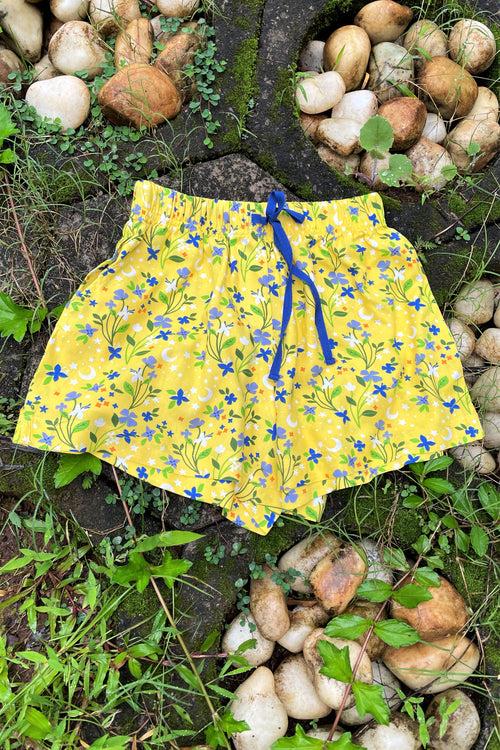 Women's Vinca Viscose Shorts Combo (Pack of 2) - Blue & Yellow