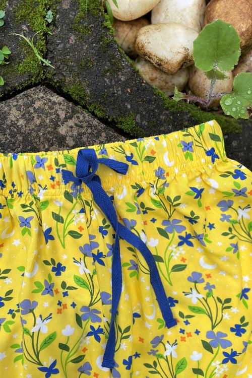 Women's Vinca Viscose Shorts Combo (Pack of 2) - Blue & Yellow