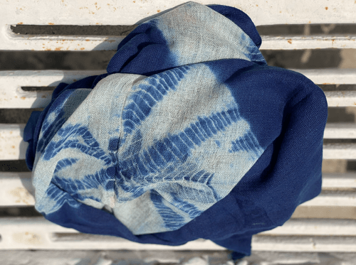 Indigo Diamonds Vegetable Hand Dyed Wool Stole