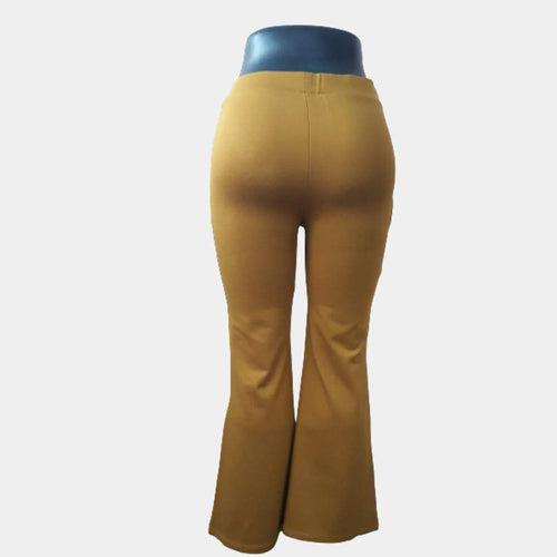 Hapuka Women's Slim Fit Bell Bottom Mustard Jegging